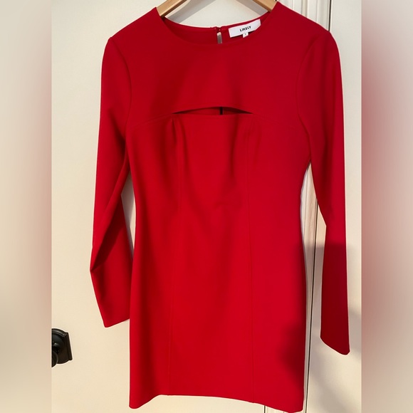 Likely red long sleeve Keller dress with cut out size 8 - Picture 8 of 8